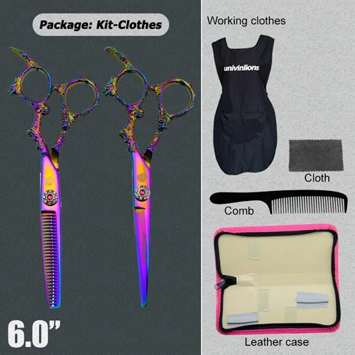 6015-CLOTHES 5,5/6," Розовые японские парикмахерские ножницы, стильные ножницы для волос, Профессиональные парикмахерские ножницы, филировочные ножницы - Цвет: 6015-CLOTHES