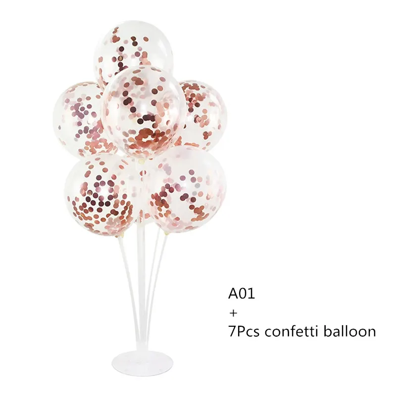 A01 and 7P Ballon 13 70-100 см 7/11 трубки воздушные шары подставка колонна база наклейки держатель шар аксессуары для свадьбы День рождения детский душ вечерние декор стола - Цвет: A01 and 7P Ballon 13
