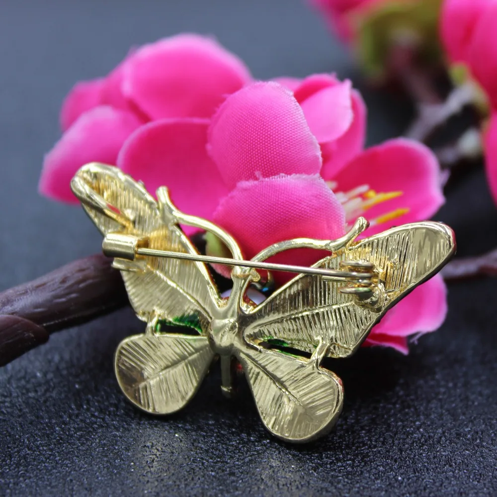 KingDeng Бабочка Броши Жемчужина Женские Аксессуары Горный Хрусталь Милые Подарки