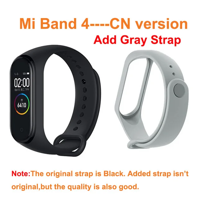 add gray strap Xiaomi band 4 глобальная версия NFC Версия смарт-браслет Miband 4 браслет сердечного ритма фитнес цветной экран Bluetooth 5,0 китайский - Цвет: add gray strap