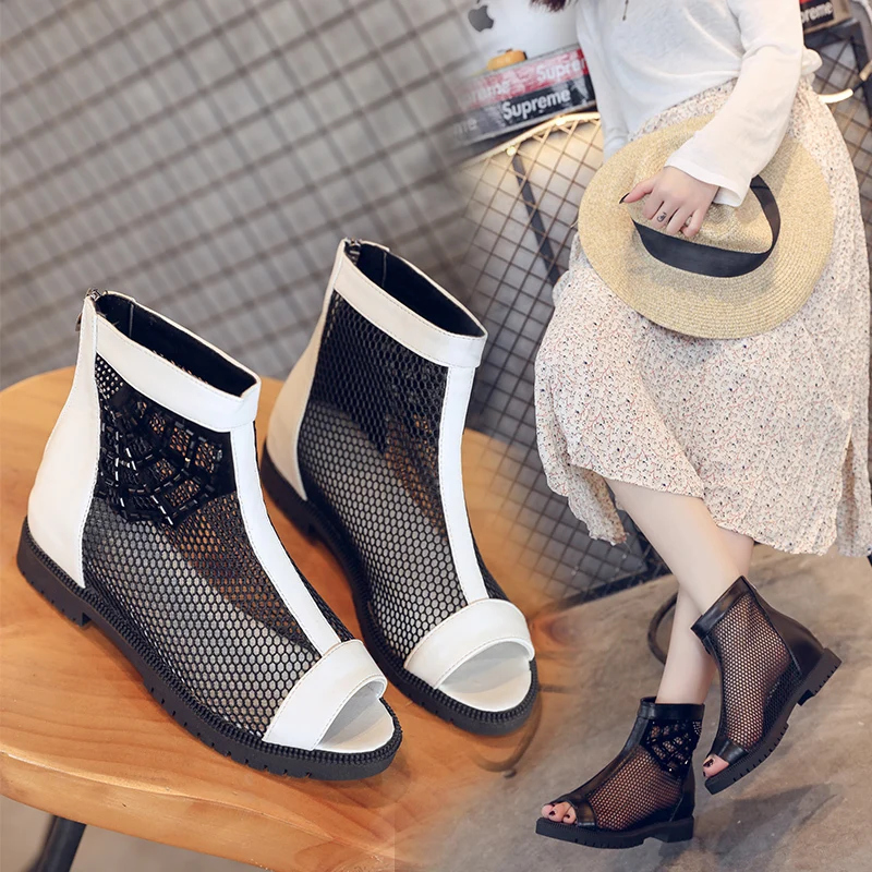 Сапоги Aleafalling женские на молнии прозрачные платформе из искусственной кожи