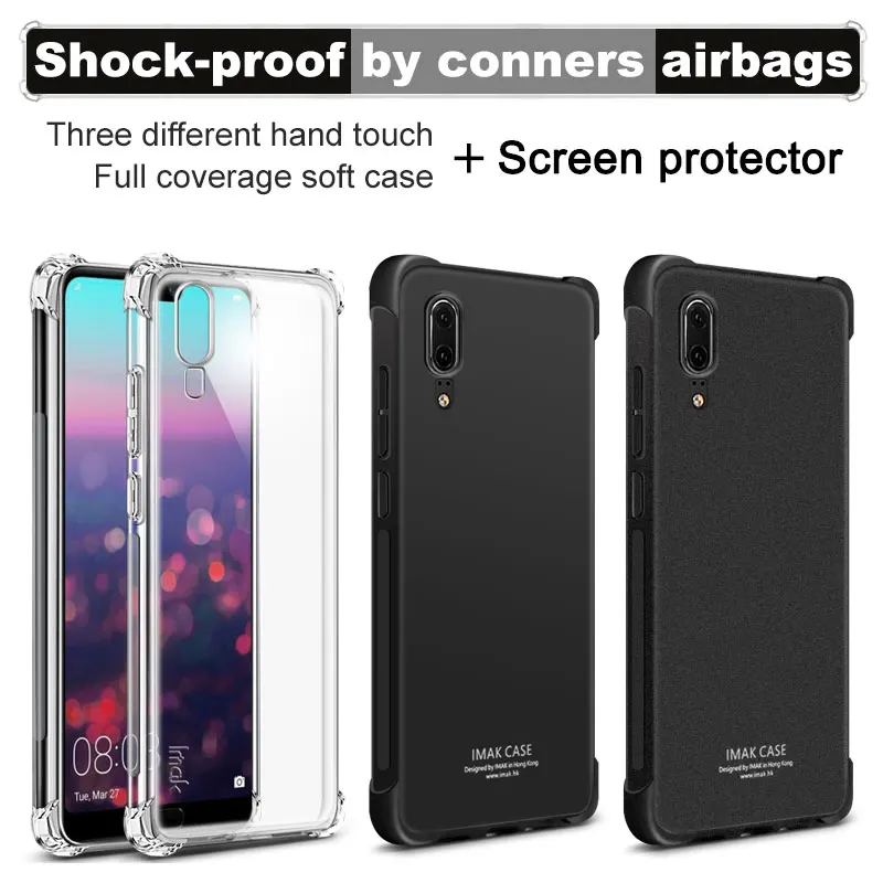 IMAK for HUAWEI P20 TPU Case Airbag Cover Shockproof Back Soft Silicone + Screen Protector |