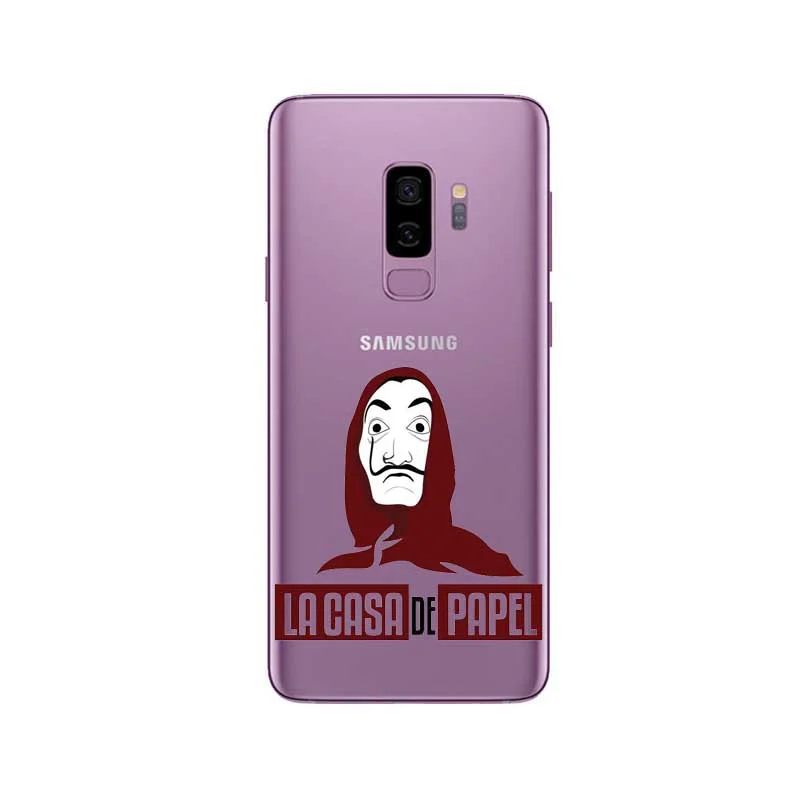 Черный Испания ТВ La Casa de papel Dinheiro assalto жесткий чехол для телефона с рисунком в виде обложка чехол для Samsung Galaxy S8 S9 PLUS NOTE 3, 5, 9, 8 Деньги Heist - Цвет: Черный