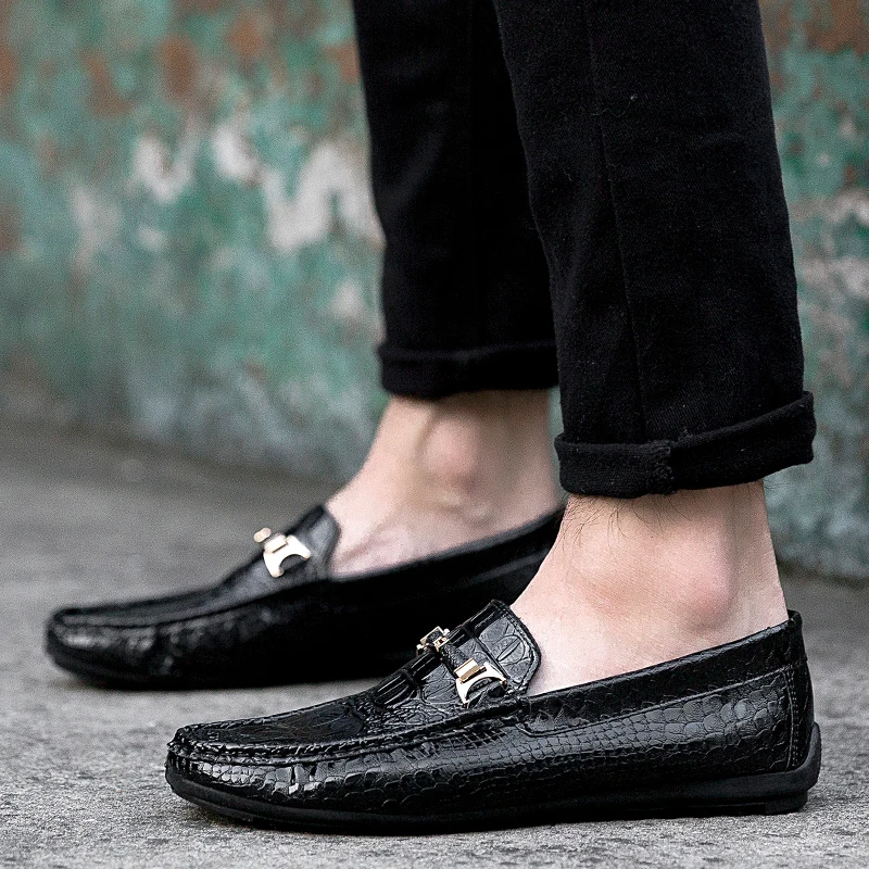 New Arrival Leather Loafers Men Casual Shoes Fashion Top Quality Driving Moccasins Slip On Flat Comfortable | Обувь