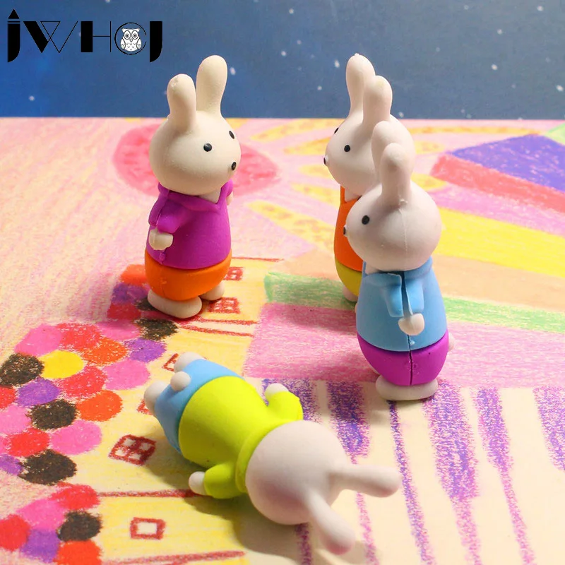 1 шт. Новинка 3D кролик может стоять резиновый ластик креативные кавайные