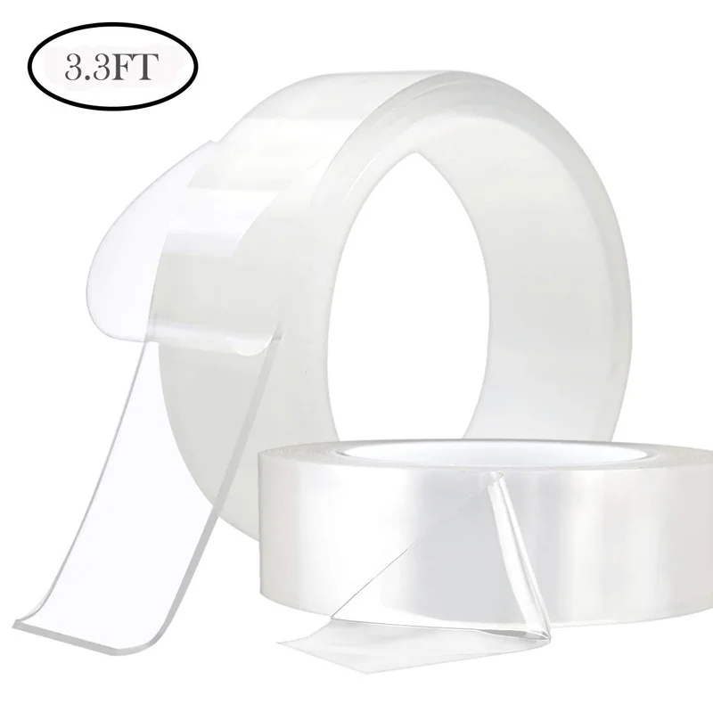 1 м двусторонняя клейкая нано прозрачная лента нескользящая для дома|Наклейки на