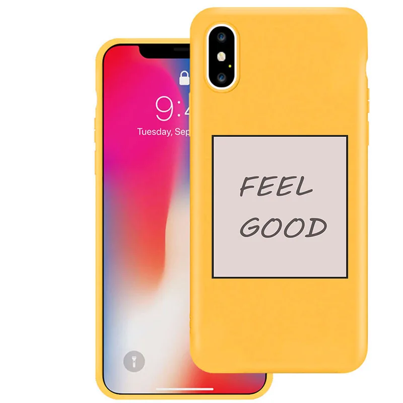 Чехлы Remazy с надписью FEEL GOOD для iPhone 8 7 Plus XS MAX XR тонкий мягкий чехол ярких цветов iphone