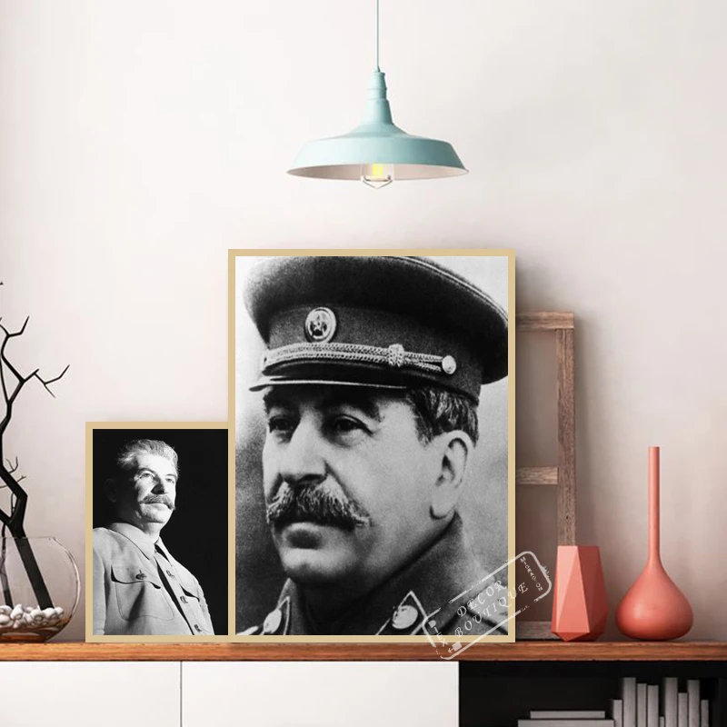 Советский лидер СССР Иосиф Сталин крупным планом классические картины на холсте