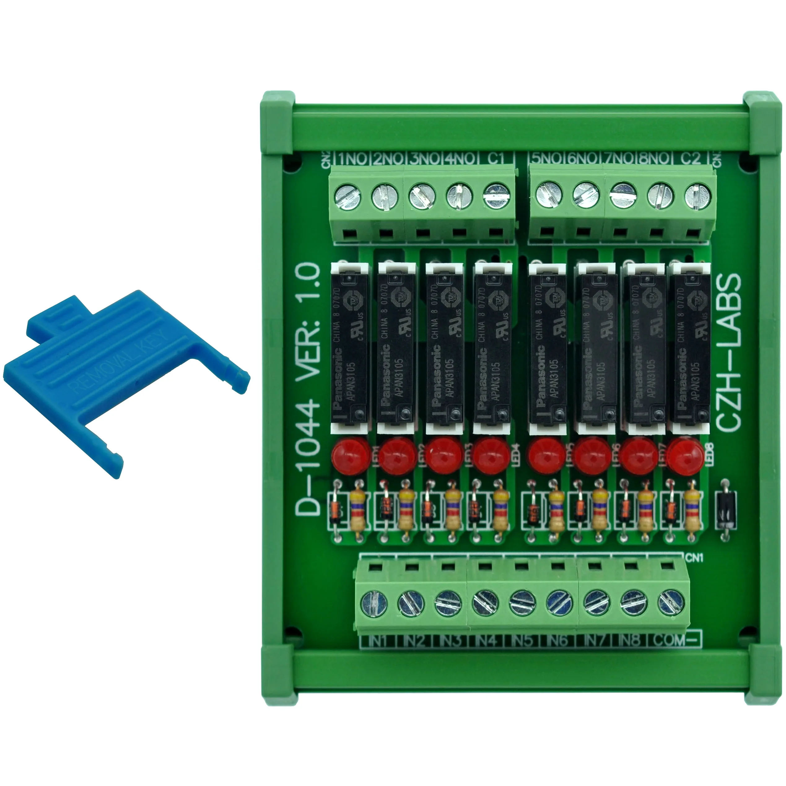 Тонкий DIN рейка крепление DC5V источника/PNP 8 SPST-NO 5A Мощность триггерный релейный