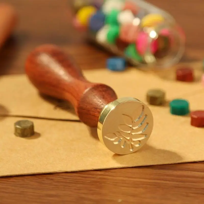 1 шт. ретро деревянный штамп античные металлические растения уплотнительные