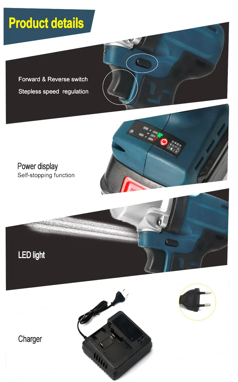 Toolstrong 21V литиевая батарея максимальный крутящий момент 280N. m беспроводной электрический ударный гайковерт Аккумуляторная дрель промышленного класса IW04B