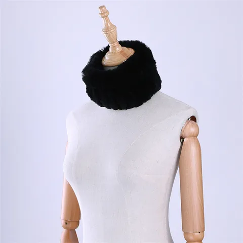 Женский снуд из натурального меха ручной работы, эластичный меховой шарф, вязаные оригинальные шарфы-кольца из натурального меха кролика рекс, зимние шарфы
