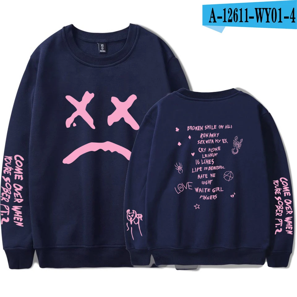 Зеленый Rep Lil Peep Женская и мужская весенняя одежда новая горячая распродажа Harajuku монолитным длинным рукавом толстовки с принтом Kpops Толстовка Мода 4XL - Цвет: Зеленый