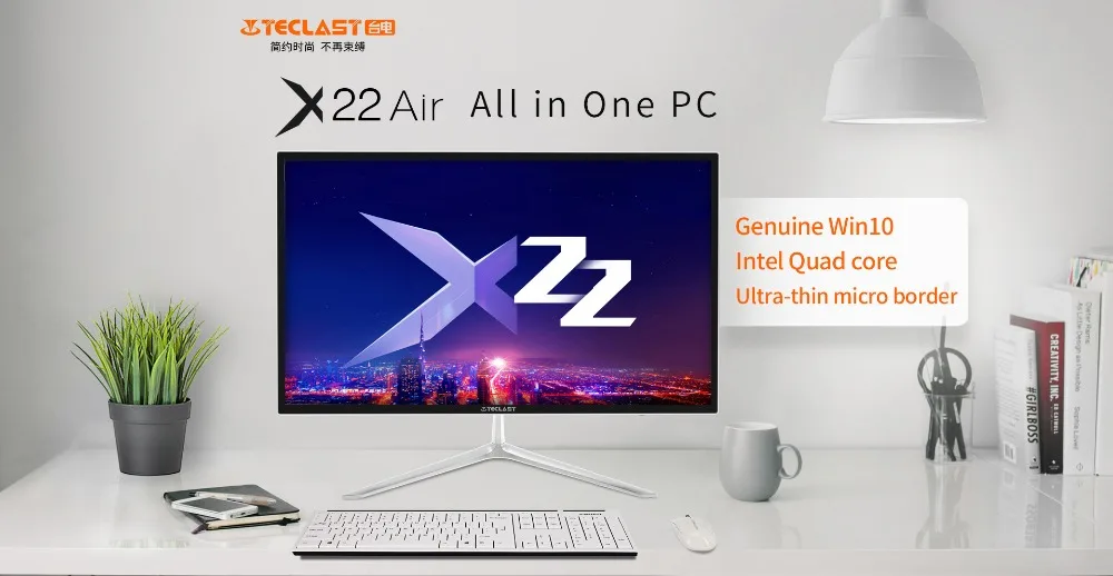 Teclast X22 Air все в одном компьютере Intel Celeron J3160 четырехъядерный 2,24 ГГц DDR3L 4G накопитель 120 ГБ SSD 21,5 Дюймов FHD светодиодный экран