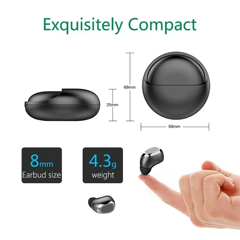 Новые Bluetooth 5 0 наушники с кристально чистым микрофоном беспроводные бинауральные