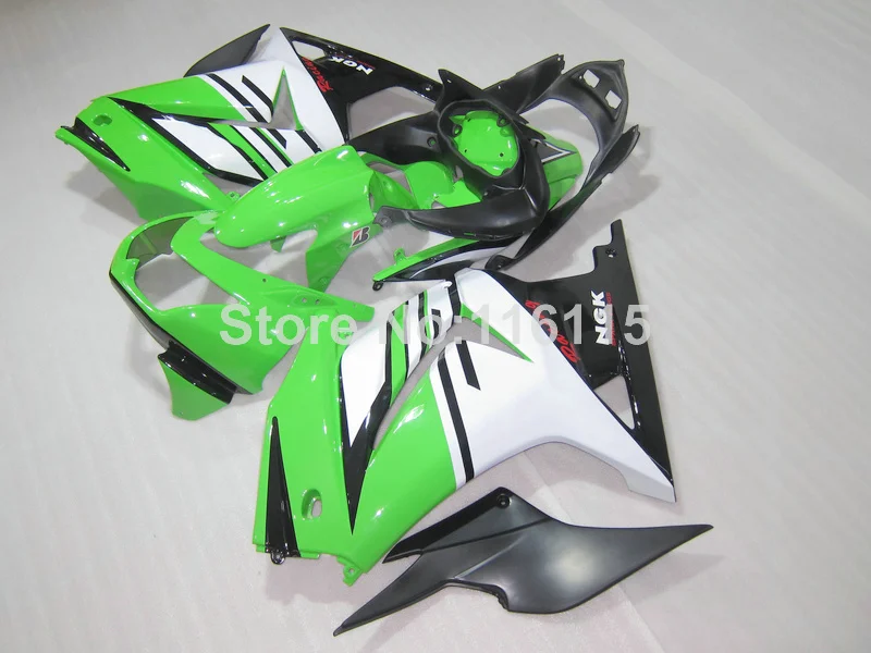 Комплект обтекателей для Kawasaki Ninja 250r 2008 2014 Черный Зеленый Белый литье под