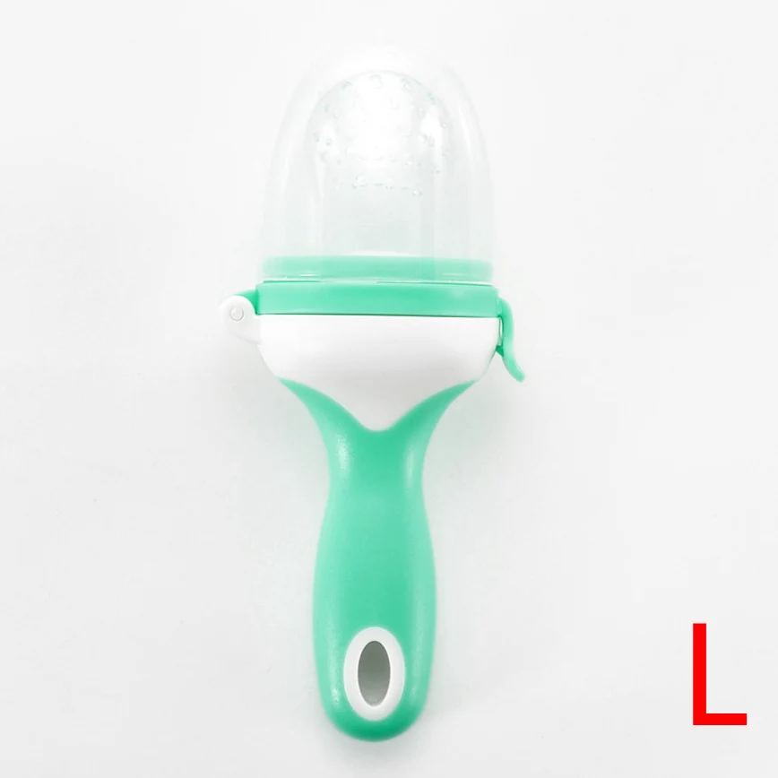 Green L Детская фруктовая соска для кормления, свежая пищевая кормушка, детские игрушки для прорезывания зубов, силиконовые пакеты для малышей и детей - Цвет: Green L