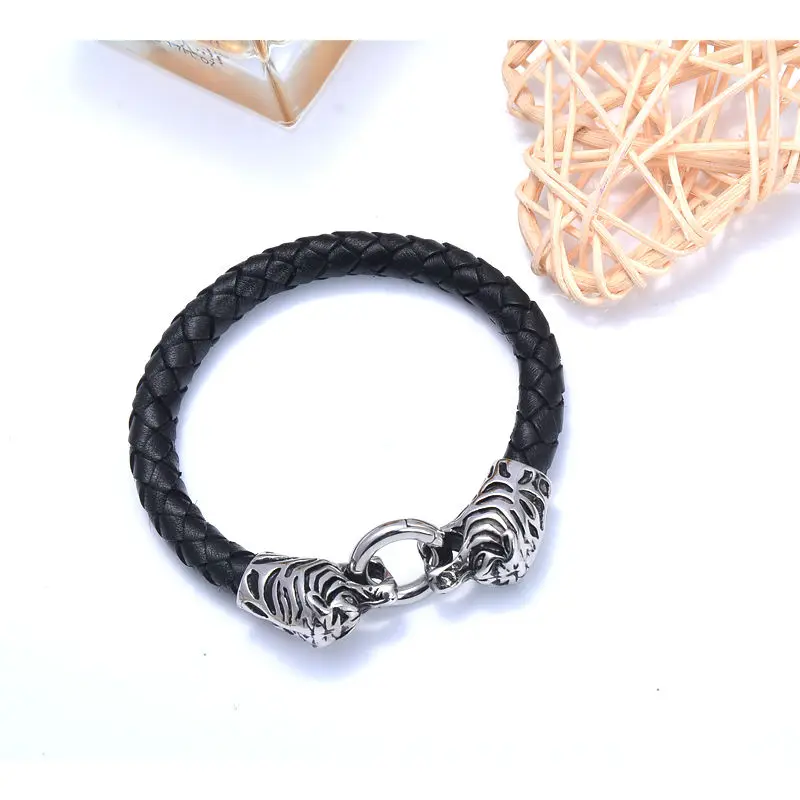 Браслет из нержавеющей стали с леопардовым принтом 21 мм | Украшения и аксессуары