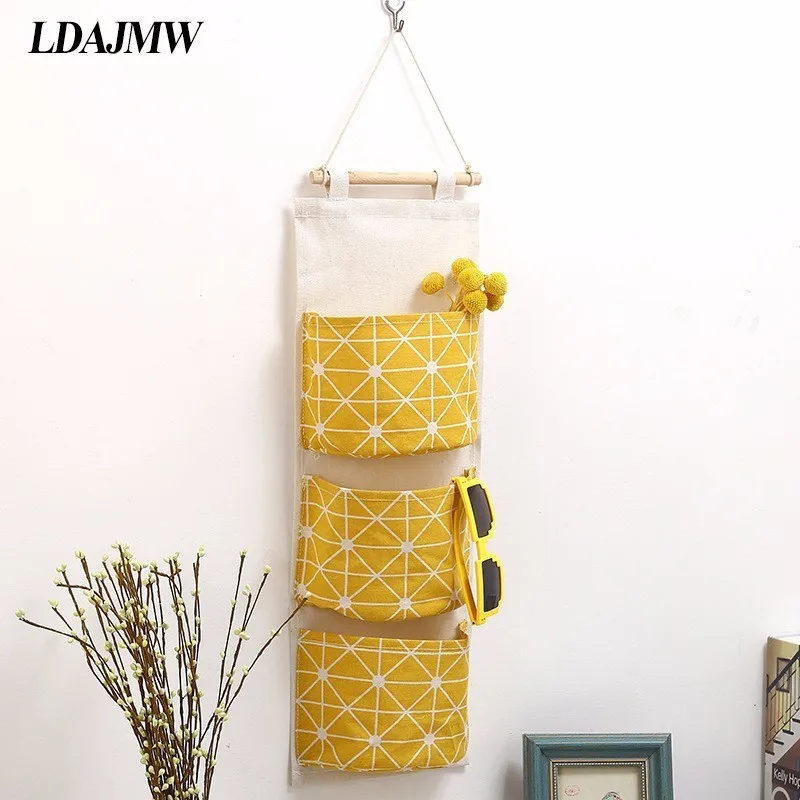 Настенная подвесная сумка для хранения сумки в морском стиле льняной шкаф
