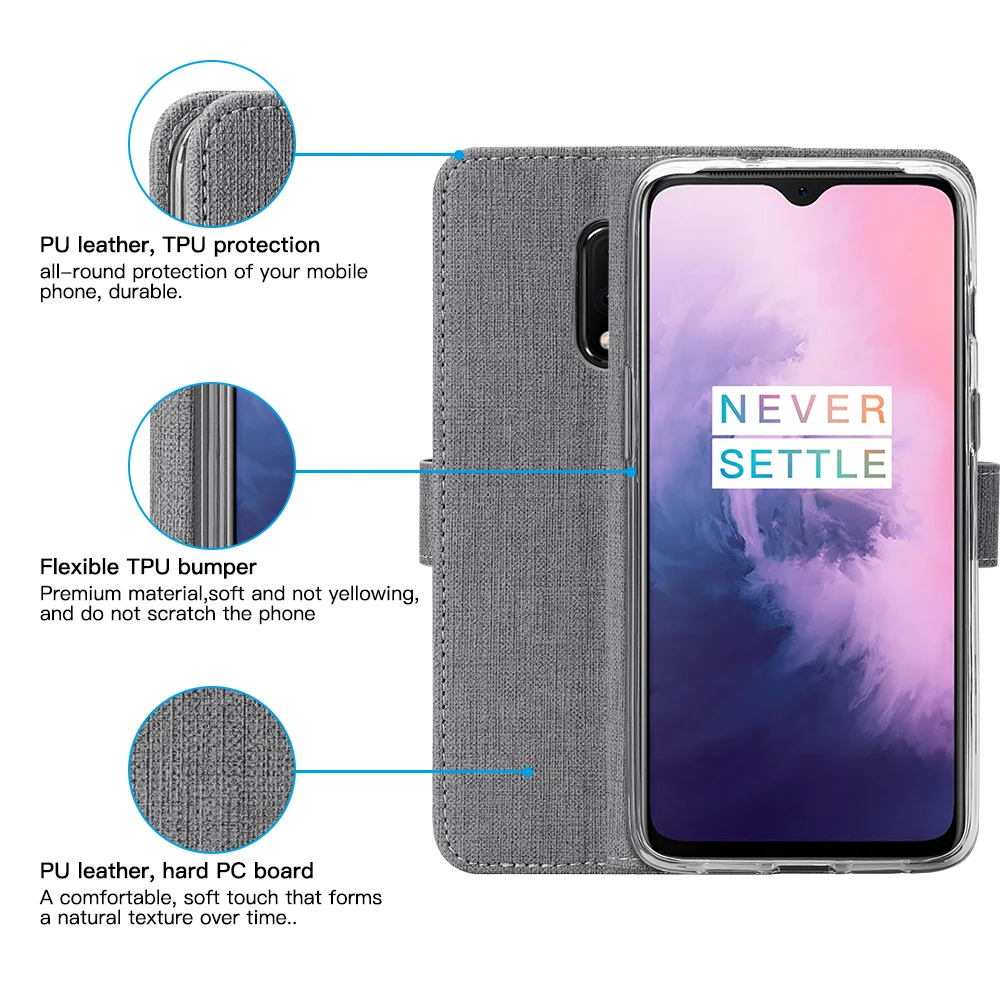 Чехол для Oneplus 7 Роскошные противоударный Чехол Флип Бумажник пояса из натуральной кожи защитный чехол Oneplus7 Pro