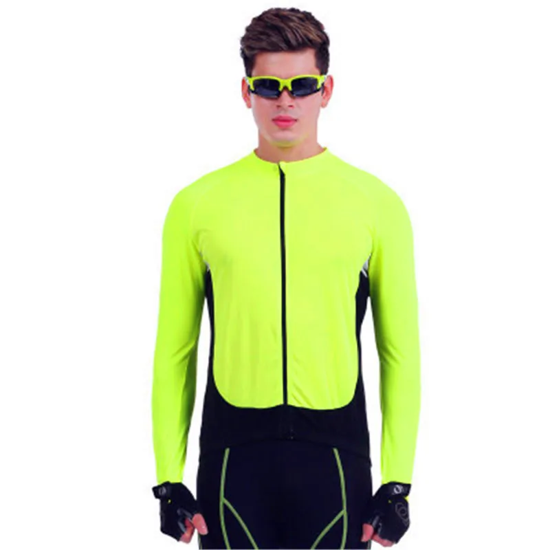 

Сезон весна-лето; Спортивная велосипедная одежда дышащий анти-пот длинный рукав рубашка светоотражающие с длинной застежкой-молнией челов...