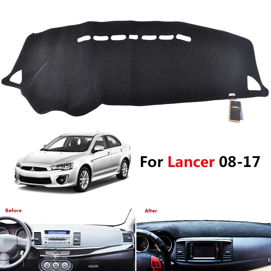 Lancer Left 08-17 Автомобильный коврик для Mitsubishi Lancer X 10 2008-, коврик для приборной панели, коврик для укладки 2009 2010 2011 2012 2013 - Название цвета: Lancer Left 08-17