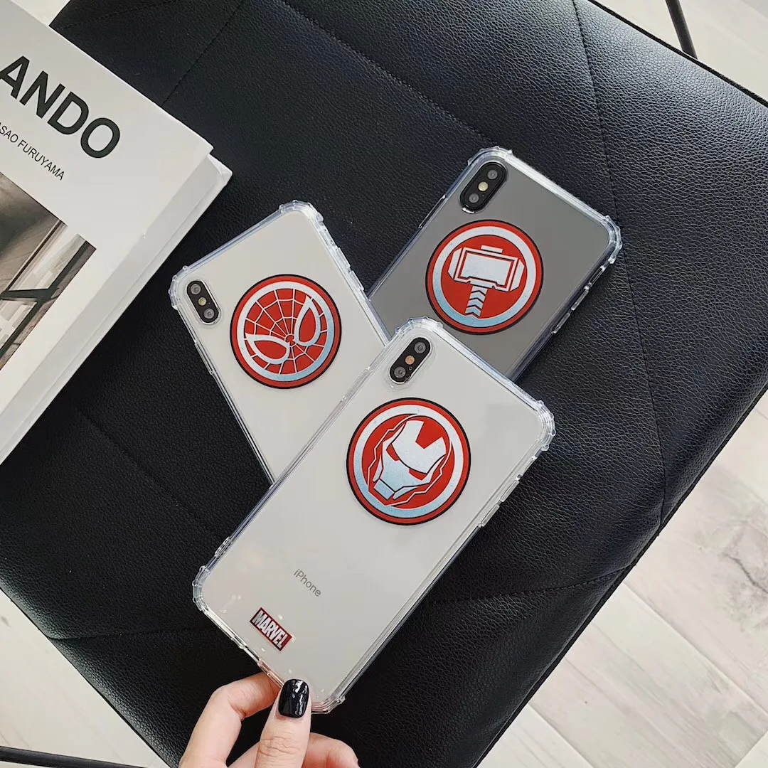 Marvel Avengers final battle Shockproof silicone cover for apple iphone X XS Max Xr 7 8 6 Plus Iron Man Spiderman Raytheon Case |