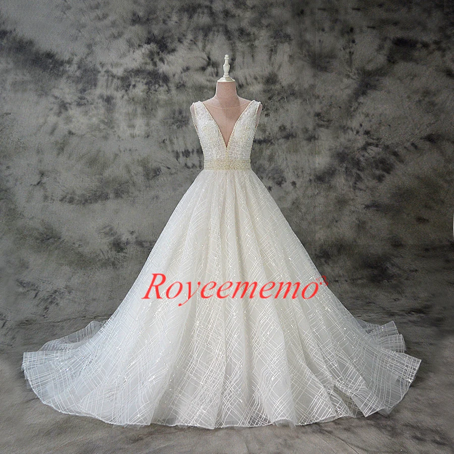 Кружевное свадебное платье трапециевидной формы Vestido de Noiva, сексуальное кружевное свадебное платье с глубоким v-образным вырезом на заказ, Заводская цена, свадебное платье