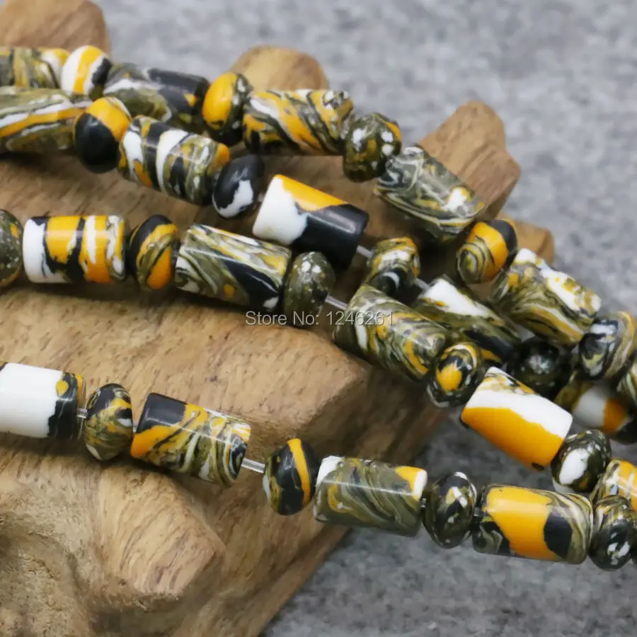 6x9 мм Ювелирные изделия желтая полоса Турция DIY Свободные Круглые бусины Howlite для