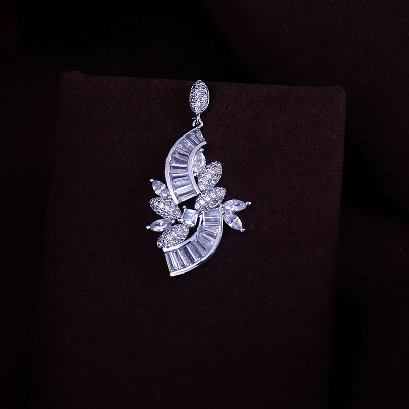 Роскошные женские Украшения элегантная форма ожерелье серьги браслет кольцо 4