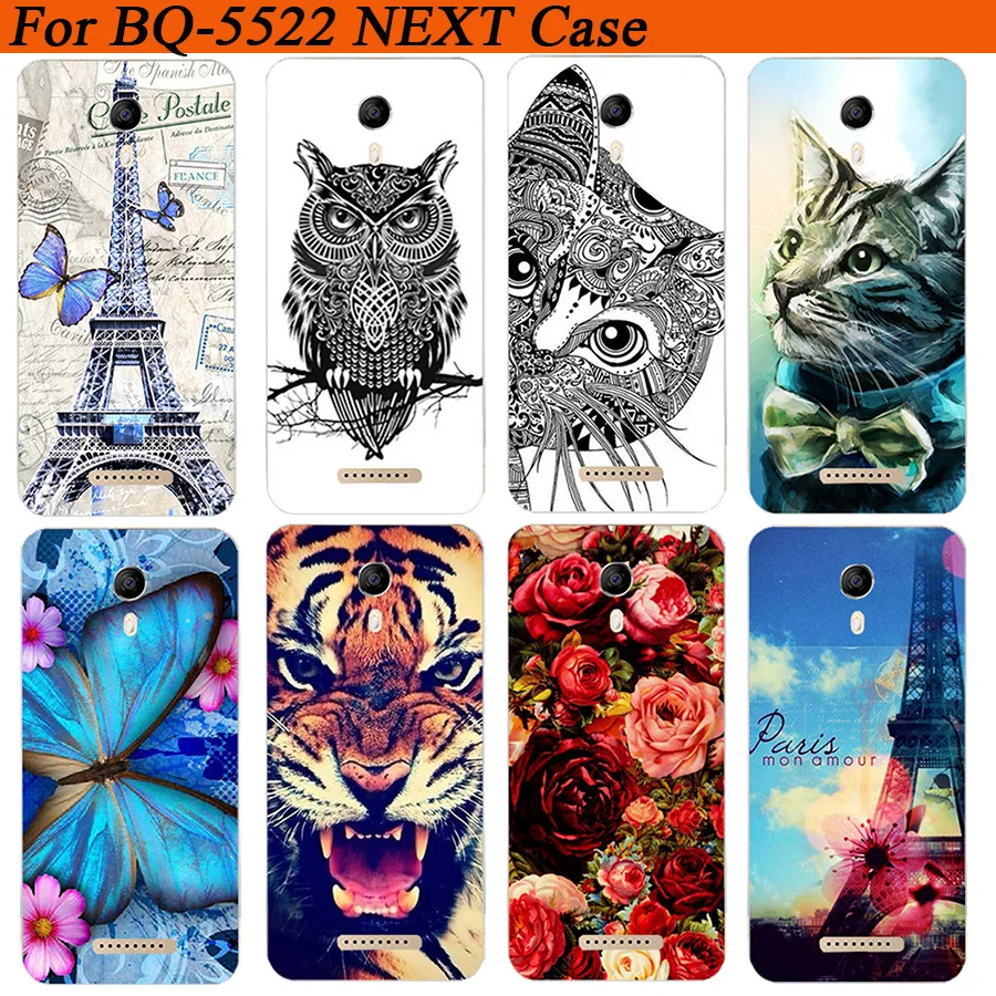 Силиконовый чехол для BQ 5522 bq Cover DIY тигр филин Роза мягкий телефона s задняя крышка