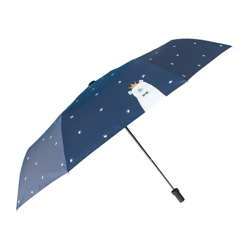 Bear and Crown Windproof Ultralight Sun Rain Non-Automatic Folding Umbrella Women Umbrellas Lady parasol | Дом и сад