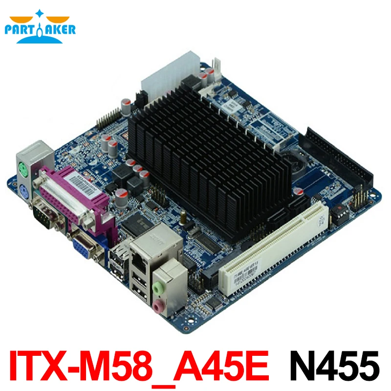 Дешевая промышленная Встроенная Материнская плата Mini ITX ITX_M58_A45E Intel N455 cpu