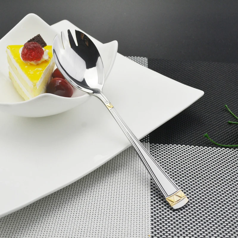 1 Шт. Высокое Качество Нержавеющей Стали Тонкий Высокий Классический Салат Вилка