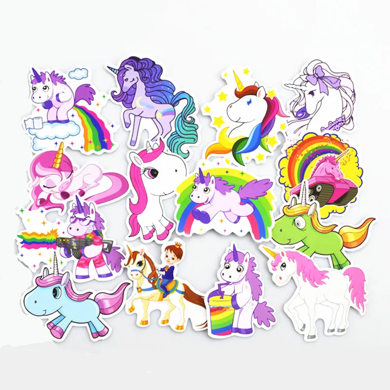 30 шт. наклейки Unicornio Единорог украшения на день рождения Детские DIY блокнот Чемодан детский душ подарок DIY украшения принадлежности