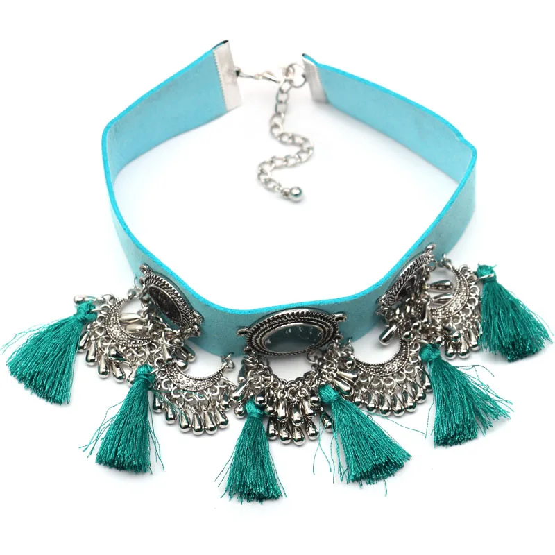 Hot New Fashion Maxi Necklace For Women Z Choker Chain Statement Tassel Charm Black stone Necklaces &amp Pendants | Украшения и