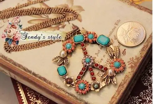 OMH оптовая продажа Европа и Америка Винтаж подвеска с цветком жемчужиной сплава