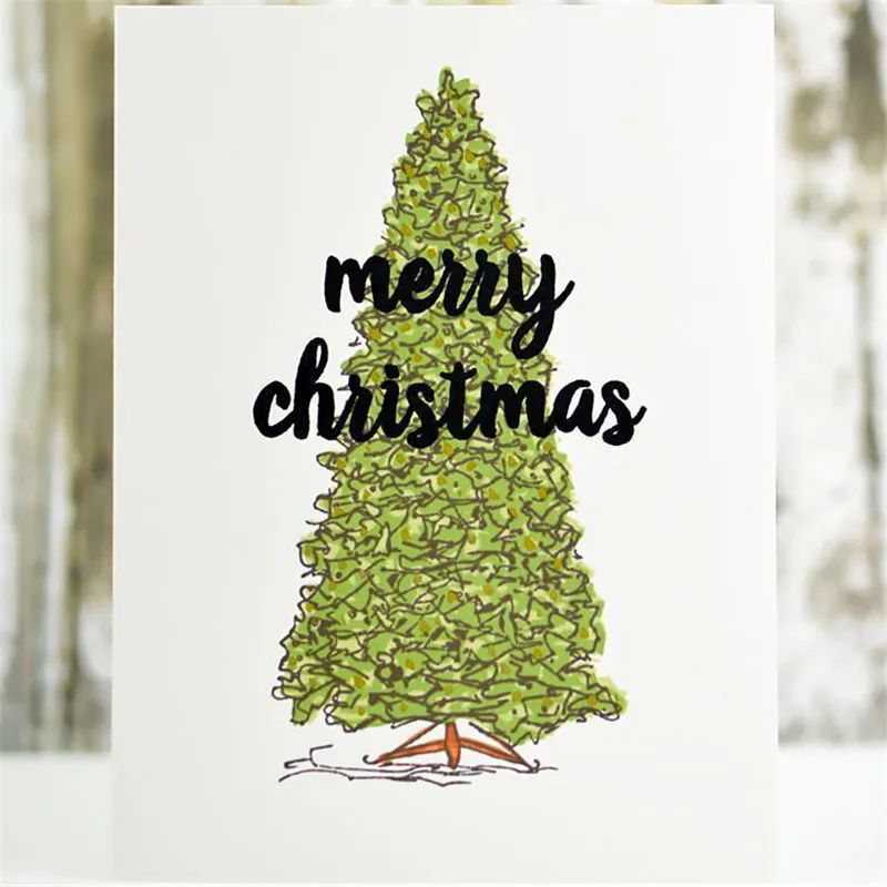 DiyArts Рождественская елка штампы Скрапбукинг тропические растения для резки