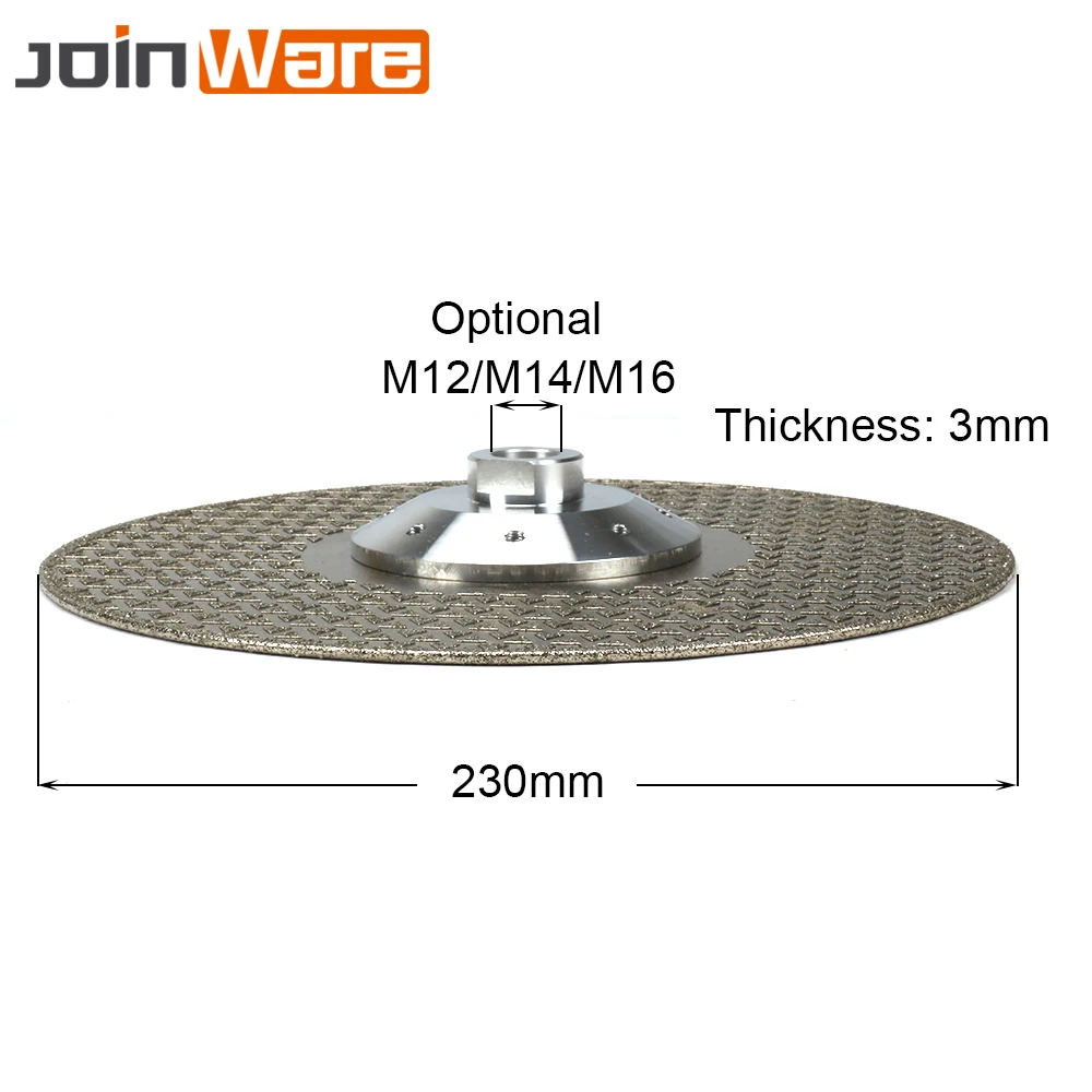 230mm 8holes 40Grit "-9" алмазный отрезной диск с электролитическим покрытием шлифовальные дисковые пилы с двойным покрытием Алмазное Колесо с фланцем M12 M14 M16 1 шт - Цвет: 230mm 8holes 40Grit
