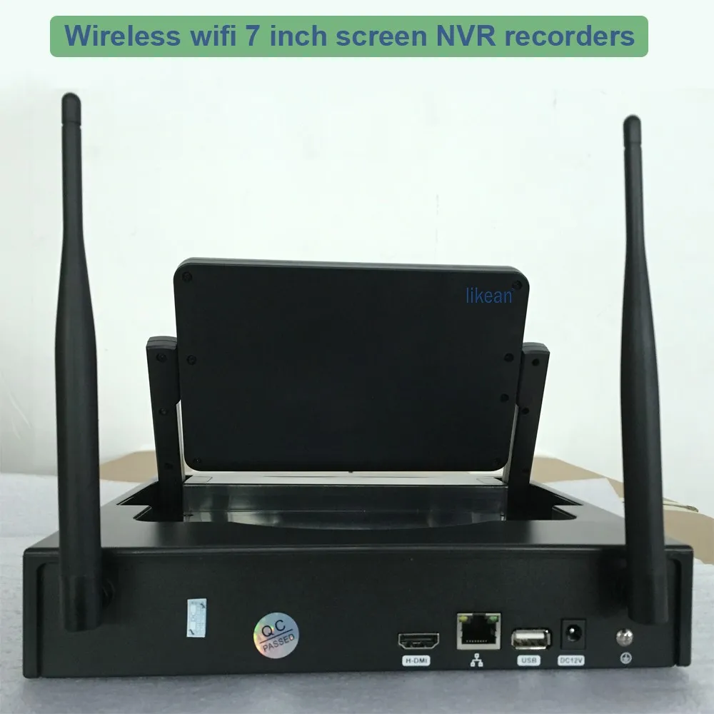 Новых Листинговых Подключи и Играй Беспроводной 7-дюймовый экран Комплект NVR P2P 720