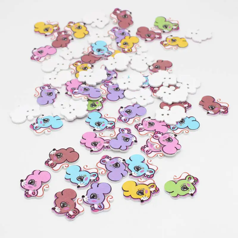 50 шт. деревянные пуговицы в виде белки|Пуговицы| |