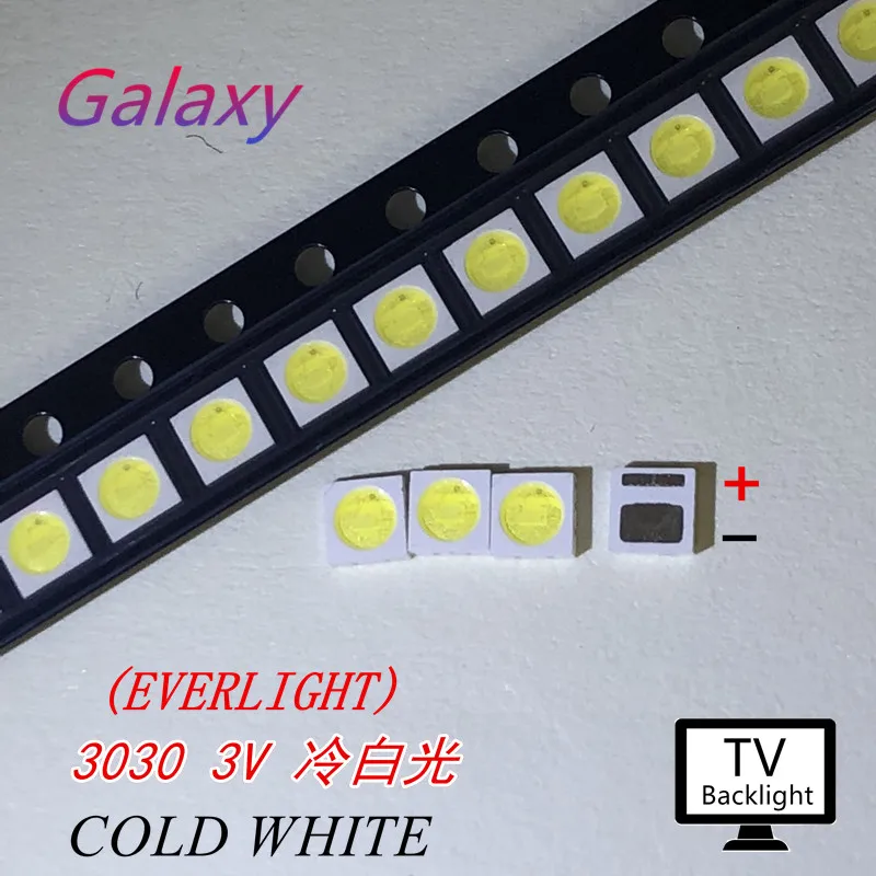Светодиодная подсветка EVERLIGHT 50 шт. 1 Вт 3030 3 в холодный белый 80-лм приложение для ТВ