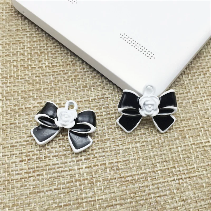 5pcs/lot High Quality Alloy Bowknot Charms Necklace Pendants DIY Jewelry Accessories bracelet Charm Flower Rose 18mm*21mm |