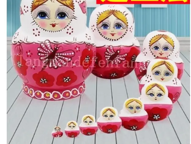 Большой русский набор из 10 оригинальных игрушек-пазлов ручная роспись