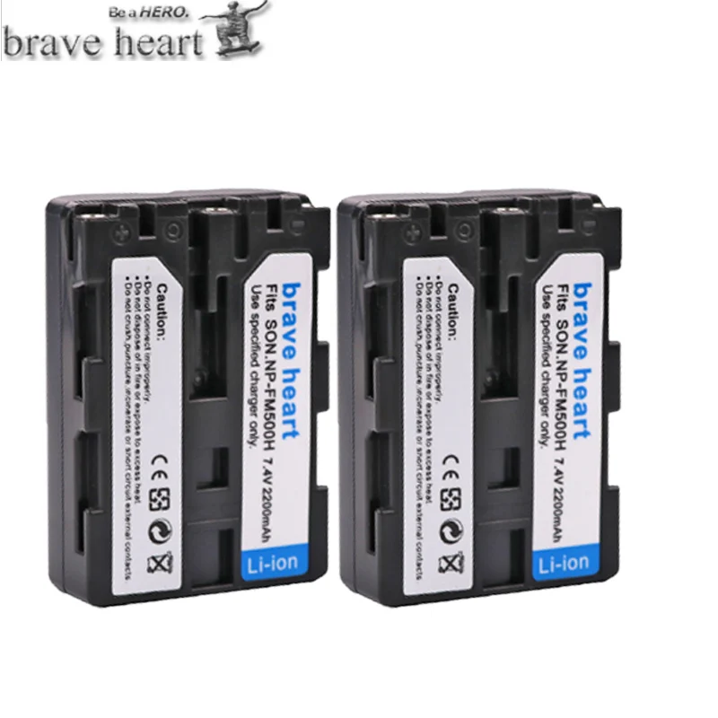 2battery Brave сердце 2x NPFM500H Bateria NP FM500H NP-FM500H батарея для sony A200 A350 A700 A900 A300 A550 A350 A850 A560 A580 A57 a58 - Цвет: 2battery