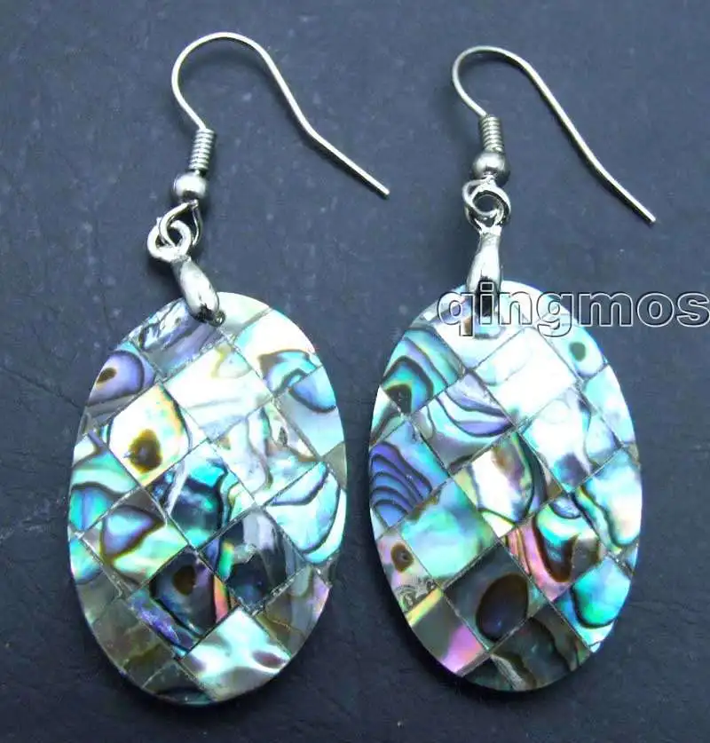 Распродажа! Натуральный Большой овальный разноцветный корпус Abalone 18*25 мм earring ear327