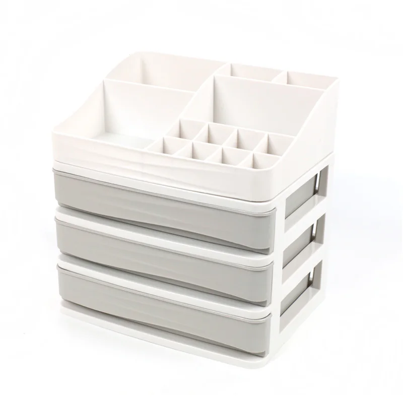 grey 3 layer drawer Пластиковый ювелирный Гель-лак для ногтей коробка-органайзер ящик для косметики Настольный Sundry органайзеры косметический ящик для хранения - Цвет: grey 3 layer drawer