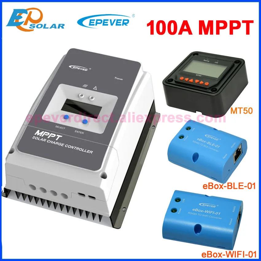 EPever 100A MPPT 12В 24В 36В 48В контроллер солнечного заряда подсветка LCD Max 150В 200В PV вход