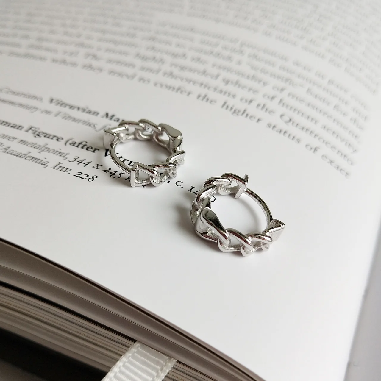 Женские винтажные серьги-кольца с цепочкой из стерлингового серебра 925 пробы