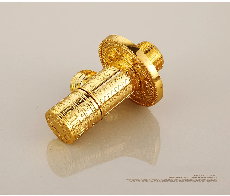 Кран Запчасти для авто 1/" x 1/2" роскошные золотые латунь угловой переключатель для ванной комнаты воды стоп Туалет заполнения треугольники клапаны JF-862K
